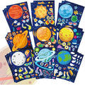 27 Sheets Space Stickers Make Your Own Planet Stickers Games,Easy to Peel and Stick,Make a face Outer Space Sticker for Kids,9 Planets Solar System Birthday Party Favor Sticker for Kids