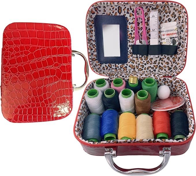 MaryLavender Sewing Kit Portable Sewing Supplies Accessories Box with Thread, Needles, Scissors