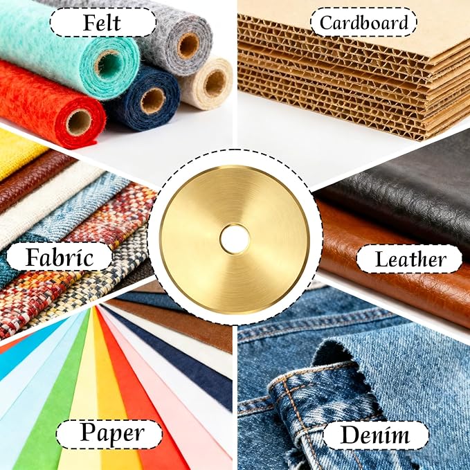 5pcs Titanium Coated Rotary Cutter Blades, Universal Replacement Circular Fabric Cutting Blades Knife Refill for/Martelli/Dremel/Truecut/DAFA for Quilting Sewing Scrapbooking Tool Supplies(45mm)