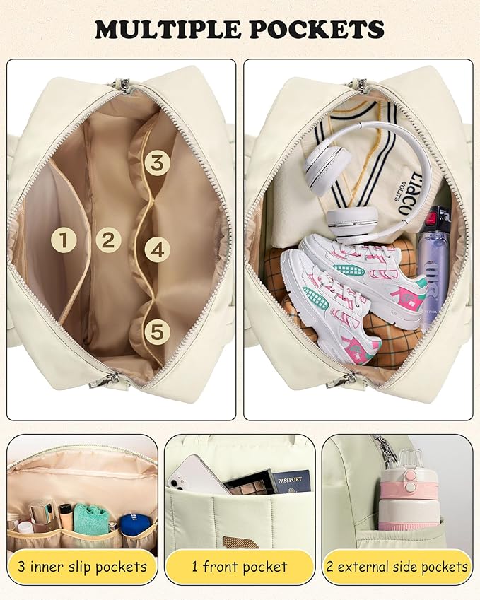 Duffle Bag for Travel Women, Travel Bags，Bridal Shower Gifts-Initial Overnight Bag with Wet Pocket，Lightweight Weekender Bags Personalized Gym Tote with Makeup Pouch