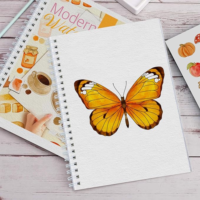Watercolor Workbook for Beginners with Step-by-Step - 12 Watercolor Coloring Pages - 100% Cotton 300gsm/140lb Watercolor Paper - Gift for Women,Adults, Teens (Autumn)