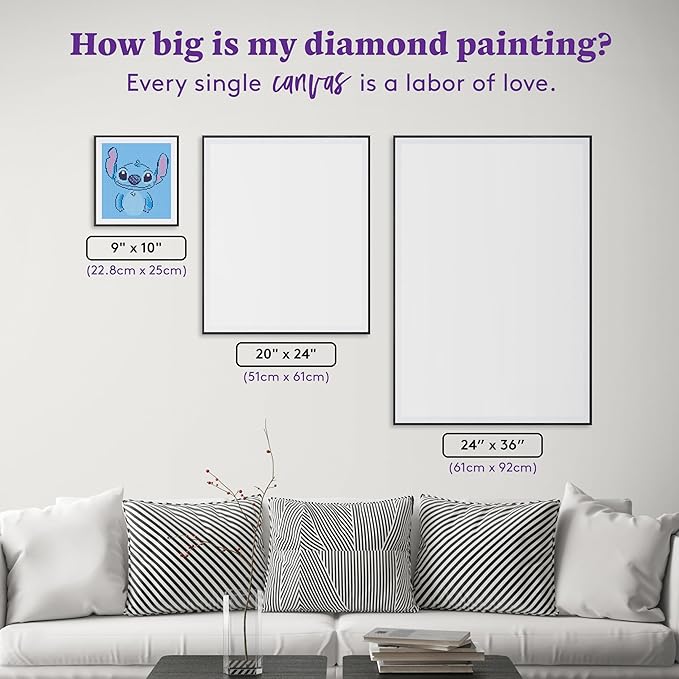 DIAMOND ART CLUB Simply Stitch Diamond Painting Kit, Fun DIY Crafts for Adults, Round Diamond Art Canvas, 9" x 10"
