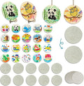 10PCS Wood Ornaments for Crafts with Double-Sided Designs Wood Circles for Crafts to Paint for Kids Hang or Display with Stand Wooden Ornaments for boy and Girl Ages 4-8