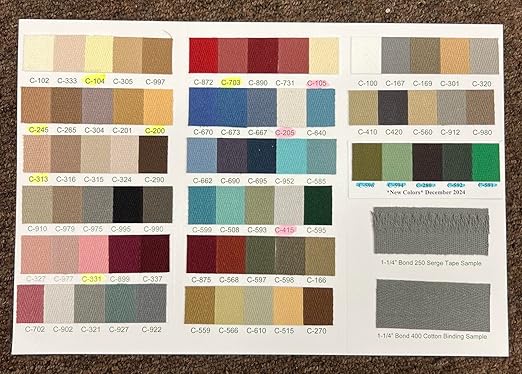 Bond 400 1-1/4" Cotton Woven Carpet Binding Tape - Cotton Twill Tape for Industrial Sewing Machines - Area Rug Edge Binding & Carpet Edging - Package Consist of 2 Rolls of 72 Yards (C910), Made in USA