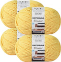 #6 Super Bulky Blanket Yarn for Crocheting - 4 Skeins(Each 10.5oz/300g, 220yds/201m), Chunky Chenille Thick Plush Big Soft Yarn for Crocheting Knitting Blankets, Yellow