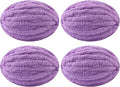 Chunky Yarn for Hand Knitting, No7 Thick Yarn, 250Grams 32Yards, Pack of 4, Perfect for Knitters and Crafters (Deep Taro Purple)