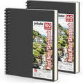 Hardcover Sketch Book，Double-Sided Hardbound Sketchbook, Spiral Sketch Pad,Acid Free Painting Art Paper for Kids and Adults (9x12 2Pack Mixed Media Sketchbook（160Gsm/98LB）)