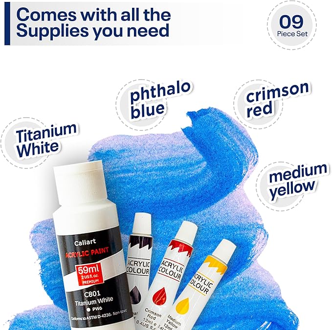 Painting4Real DIY Art Painting Kit for Adults – Learn to Paint Barn to The Peaks with Video Tutorials – 9 Pieces Acrylic Paint Set for Adults –Perfect Christmas Crafts & Holiday Gifts for Art Lovers