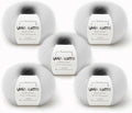 5 Skeins, Silk Mohair Luxury Yarns, Premium and Soft Blend for Knitting and Crocheting, Made in Italy (White - 6027, 5)