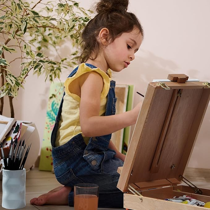 ARTIFY Art Supplies Kit, Tabletop Easel Set with 12 Acrylic Paints, 13 Paint Brushes, 4 Canvas Boards, 2 Palette Knives & Plastic Palette, Gift for Kids, Artists & Adults