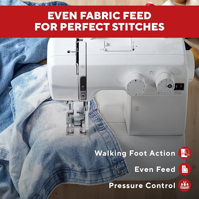 Walking Foot for Brother, Singer, Janome & All Low Shank Sewing Machines | Universal Fit Presser Foot Kit for Quilting, Bag Making, Home Decor