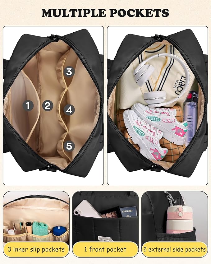 Gifts for Teen Girls-Women Duffle Bag with Initial, Personal Item Travel Bags，Friend Daughter Gifts-Gym Bag with Wet Pocket，Travel Bags Personalized Tote with Makeup Pouch-Teenage Gift