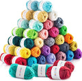 CRAFTISS 60 of 20g/0.7Oz Acrylic Yarn Mini Skeins - 2600 Yards of Soft Yarn for Crocheting and Knitting Craft Project, Assorted Starter Crochet Bulk Kit for Adults and Kids