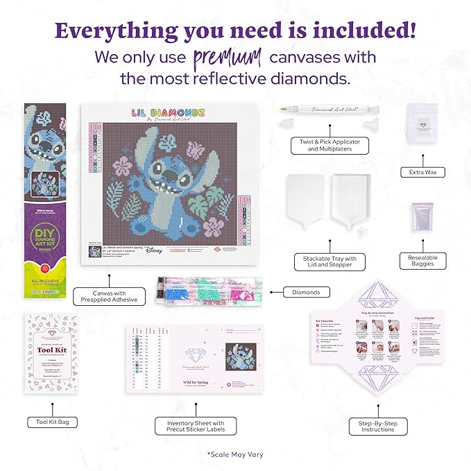 DIAMOND ART CLUB Wild for Spring Diamond Painting Kit, Fun DIY Crafts for Adults, Round Diamond Art Canvas, 10" x 9"