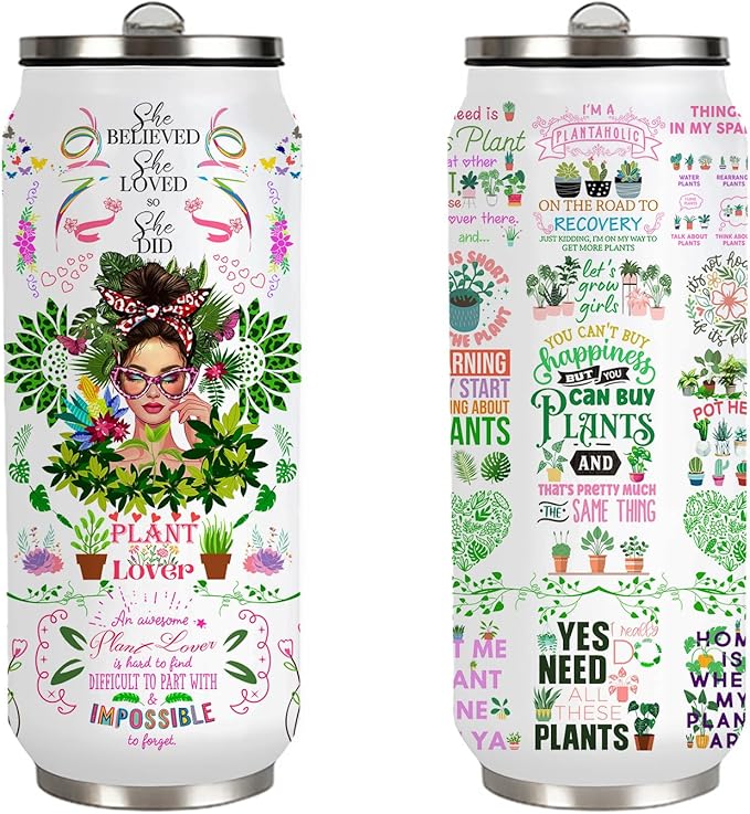 Plant Lover Gifts For Women Garden Stainless Steel Insulated Tumbler With Straw Lid,Funny Gardening Gift For Women,Plantaholic,Plant Lady,Gardeners Tumbler Gifts 17 Oz