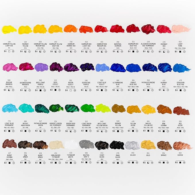 Liquitex BASICS Acrylic Paint Set, 48 x 22ml (0.74-oz) Tube Set