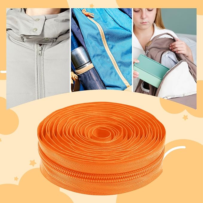 SHENLIU 20PCS 60 Yards #5 Nylon Coil Zippers Bulk, 20 Colors with 200 Matched Sliders, Cut-to-Length Sewing Zippers for DIY Crafts Bags Purses Clothes Making Supplies Kit