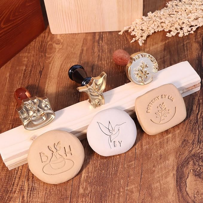 Custom Pottery Stamp for Clay, Personalized Logo Clay Stamp with Your Own Design, Ceramic Letter Stamp Create Unique Imprint in Clay, HandCrafter Potters Maker Lovers Gift, Polymer Clay Tools
