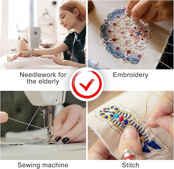 Automatic Needle Threaders Plastic Gourd Shaped, for Sewing Machine Hand Sewing - Embroidery for Cross Stitch Crafts (Multicolor-Gold, 63PC)