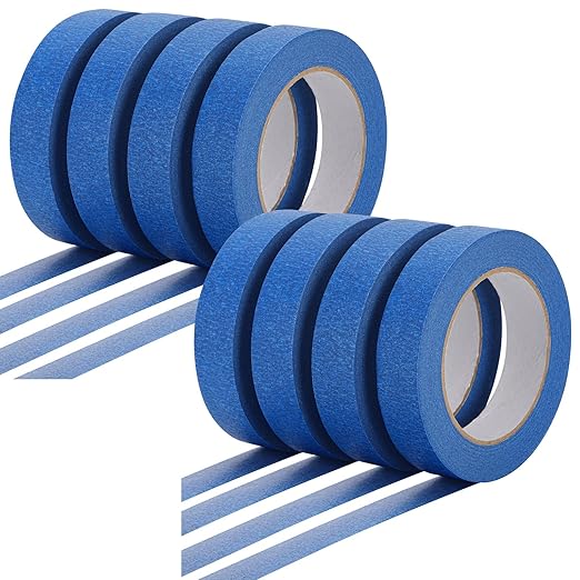 Tbestmax 8 Rolls 440 Yards Painters Tape, 0.94 inch Masking Tape Paint Tape for Painting, DIY Crafts Arts - Blue