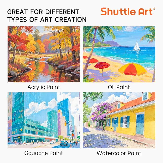 Shuttle Art 36 Pack Canvas for Painting, Multi-Size 5x7/8x10/9x12/11x14 Inch, Primed, 100% Cotton Blank Canvas Boards, Ideal Art Supplies for Kids Adults Acrylic Oil Painting