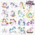 104 PCS Unicorns Temporary Tattoos for Kids Girls Birthday Party Decorations, Unicorns Fake Temp Tattoos Party Favors Party Supplies