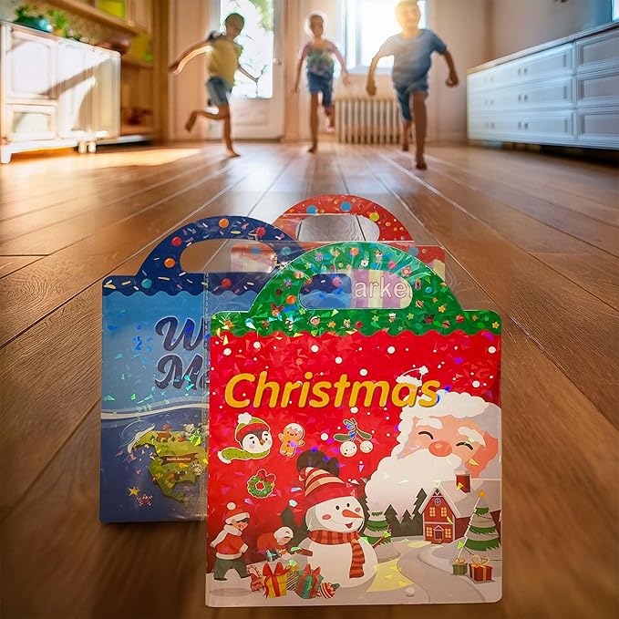 Christmas, World Map, Supermarket: Reusable Sticker Activity Booklet Bundle with 1 Mini Collectible Eraser for Ages 3+ (Random Theme) [56139]"