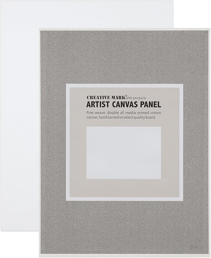 Creative Mark Cotton Canvas Panels 3x5" - 12 Pack - Professional Quality Fine Weave Acrylic Primed Artist Canvas Boards for Painting, Acrylics, Studios, & More