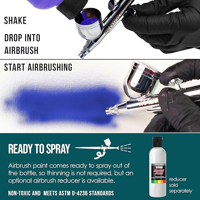 U.S. Art Supply Opaque Phtalo Green Acrylic Special Effects Airbrush Paint - 8oz Ready to Spray Air Brush Paint for Nails, Models, Fabric - Water-Based Air Brush Painting