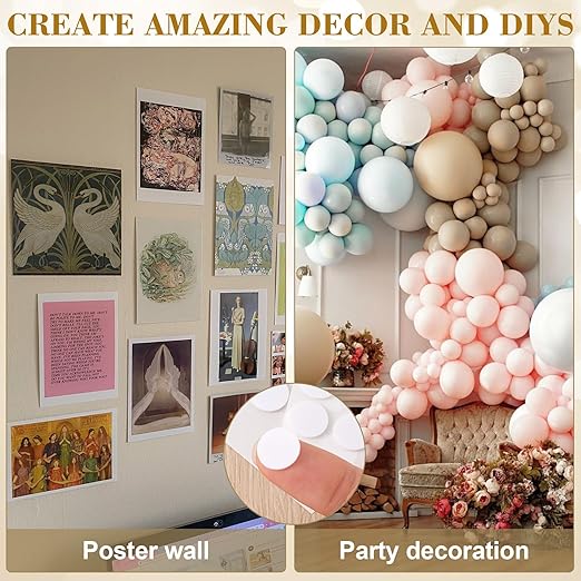 200pcs Double Sided Foam Dots, Self-Adhesive Mini Foam Dot Circles, Round EVA Tape for Wall Decoration Poster Greeting Cards Birthday Cards Invitation DIY Crafts- White