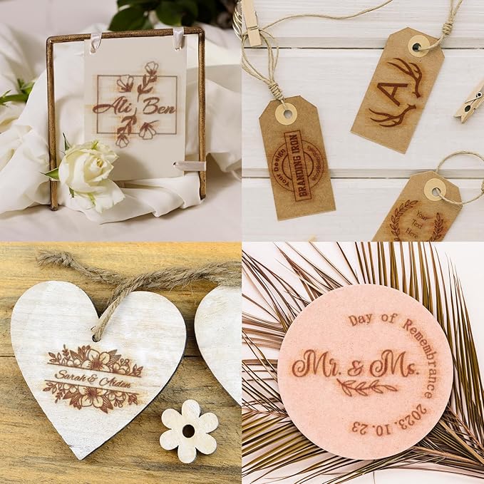 Custom Branding Iron for Wood Personalized Electric Logo Metal Branding Iron Durable Leather Iron Stamp Wedding Gift Handcrafted by Design for Meat Wood Paper Plastic-2.5"
