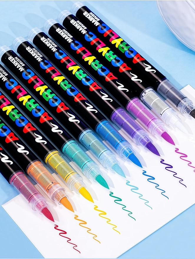 Acrylic Marker Ceramics Pens Ceramic Paint Brush Pen for Christmas Decorations Porcelain Mugs Both Glazed Christmas Decoration Unglazed Ceramics Permanent Marke(12 Colors) for Adults