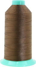 Mandala Crafts Size 346 210D T350 Bonded Nylon Thread - Coyote Brown 415 YDs Tex 350 Heavy Duty Sewing Threads for Leather, Jeans, Weaving, Outdoor Marine Upholstery