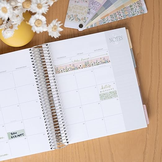 Erin Condren Washi Tape Fan, Bouquet Washi Sticker Strips Booklet, Washi Tape Sticker Collection for Adding More Fun and Functionality to Planners, Calendars, Journals and Paper Crafts