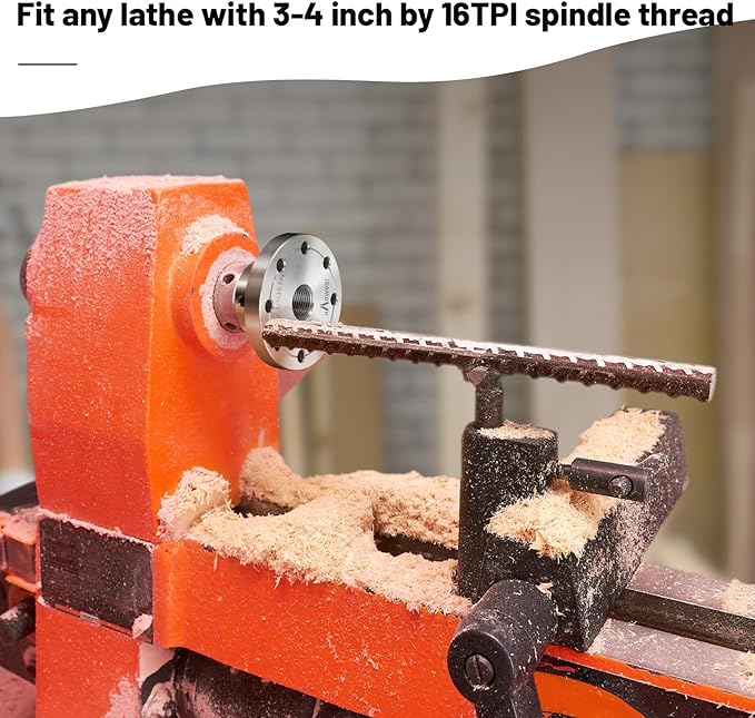 Wood Lathe Steel Faceplate 3",Faceplate for Wood Lathe,Lathe Face Plate Fit for 3/4" x 16TPI Spindle