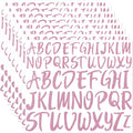 TaoBary 416 Pcs Christmas Letter Stickers 8 Sheets Alphabet Stickers 2 Size Vinyl Cursive Self-Adhesive Letter Personalized Decor for Scrapbooking Water Bottle Christmas Craft(1", 1.5'',Glitter Pink)