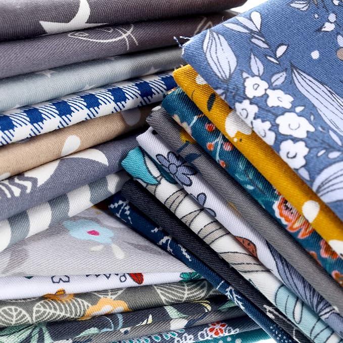 30 Pieces 10 x 10 Inches Cotton Fabric Bundle Squares Patchwork Floral Fabric Sewing Quilting Bundles Assorted Pattern Cloth for DIY Scrapbook Craft Making(Classic)