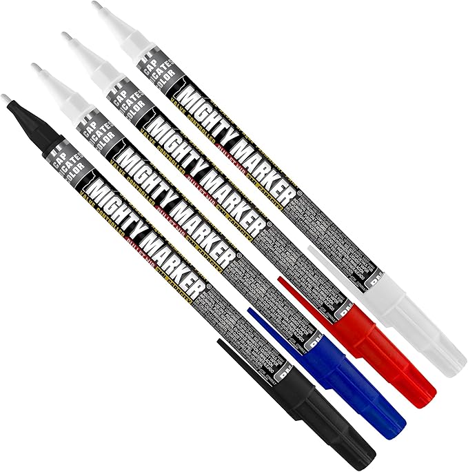 PM-92 Extra Fine Paint Marker, 4 Bonus Tips, 1.0 mm Tip, Xylene Based, Waterproof, Permanent, Valve Action, Manufactured in USA, Assorted 4 Pack