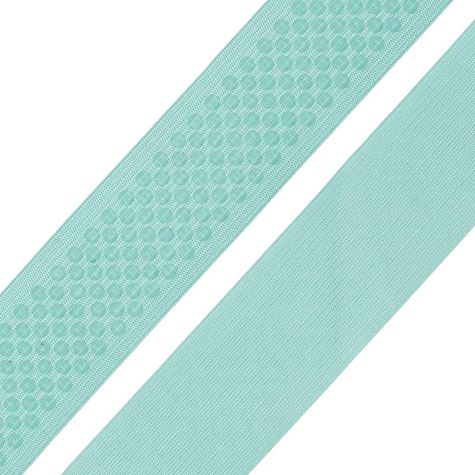 Mandala Crafts 1.5 Inch Elastic Silicone Gripper Tape for Clothing - 10 Yds Dotted Non Slip Elastic Band for Sewing - Mint Silicone Flat Fabric Stretchy Ribbon Straps