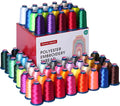 Richword Selected Embroidery Machine Thread 60 Colors 40WT (108D/2) Polyester Thread Kit Each Cone 4000M (4374Y) — Advanced Set for Detailed & Gradient Embroidery Work