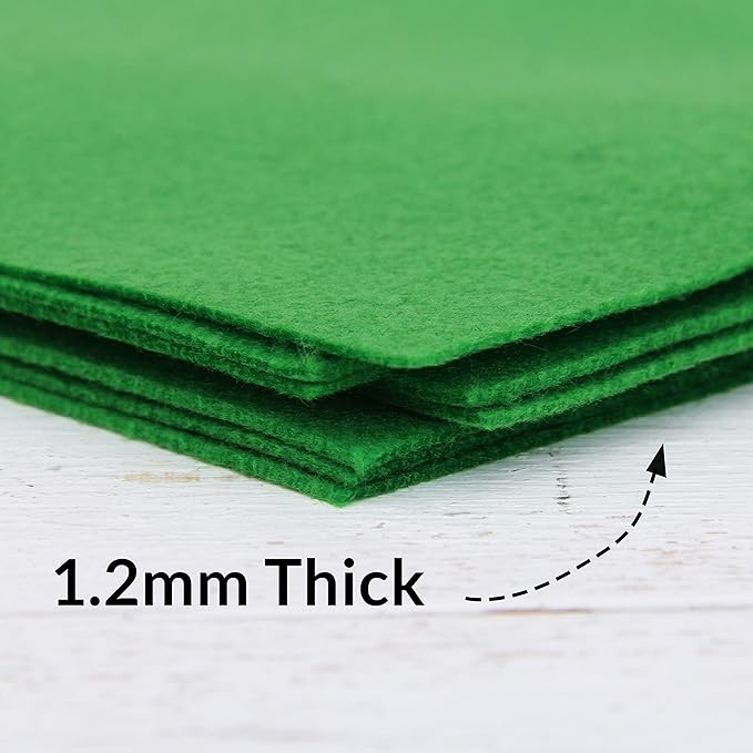 Threadart Premium Felt Roll - 12" x 10yd - Green | Soft Wool-Like Feel | 1.2mm Thick Fabric for DIY Crafts, Sewing, Crafting Projects | Compatible with Cricut Maker