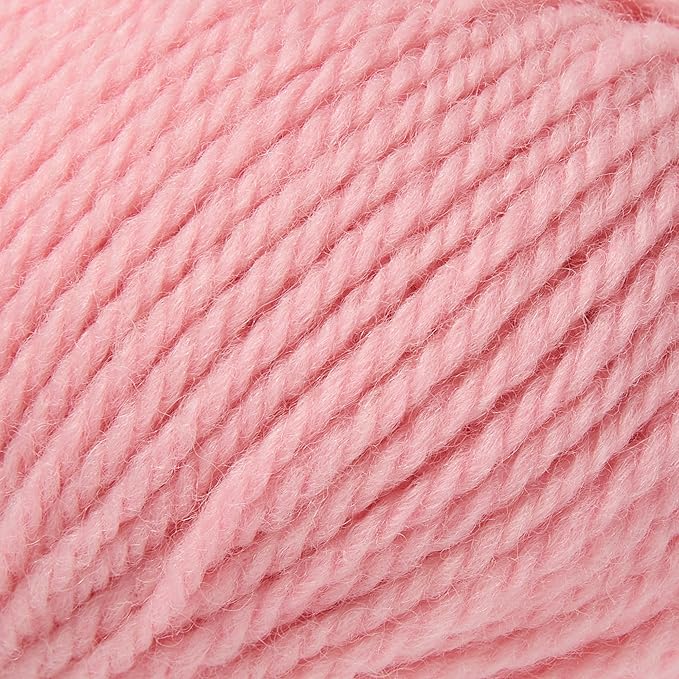 100% Merino Wool Yarn, 3-Ply Luxurious and Soft Yarn for Hand Knitting & Crocheting (Pink,3Balls)