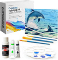 DIY Art Painting Kit for Adults – Learn to Paint Dolphins with Video Tutorials – 9 Pieces Acrylic Paint Set for Adults –Perfect Christmas Crafts & Holiday Gifts for Art Lovers