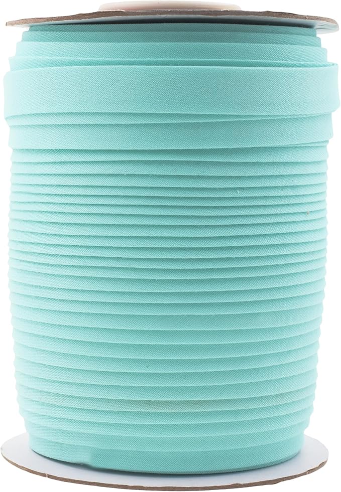 Mandala Crafts 55 Yards 1 Inch Mint Double Fold Bias Tape for Sewing - Bias Binding Tape for Quilting Binding, Hemming, Seam, and Fabric Piping
