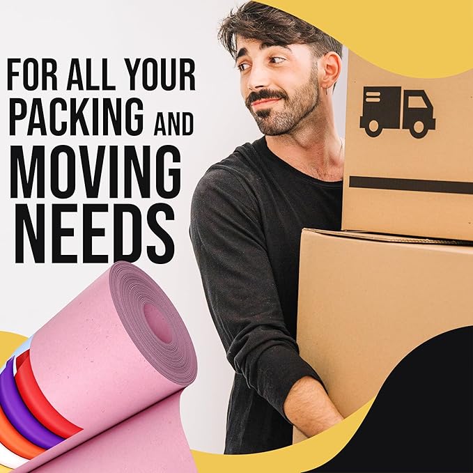 Crown Display Hot Pink Kraft Paper Roll - 36" X 1320" (110' Ft) - Perfect for Shipping & Packing - Craft Paper