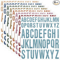 8 Sheet Glitter Letter Stickers Vinyl Alphabet Stickers Waterproof Self Adhesive Stick on Letters for Poster Bulletin Board Mailbox School Classrooms Decor(1 Inch, 2 Inch,Morandi)