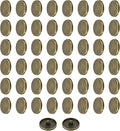 HARFINGTON 50pcs 36L Metal Round Flat Sewing Buttons 23mm Alloy Shank Craft Replacement Button for Men Women Suit Woolen Coat Shirt Trousers Sewing Crafts, Bronze
