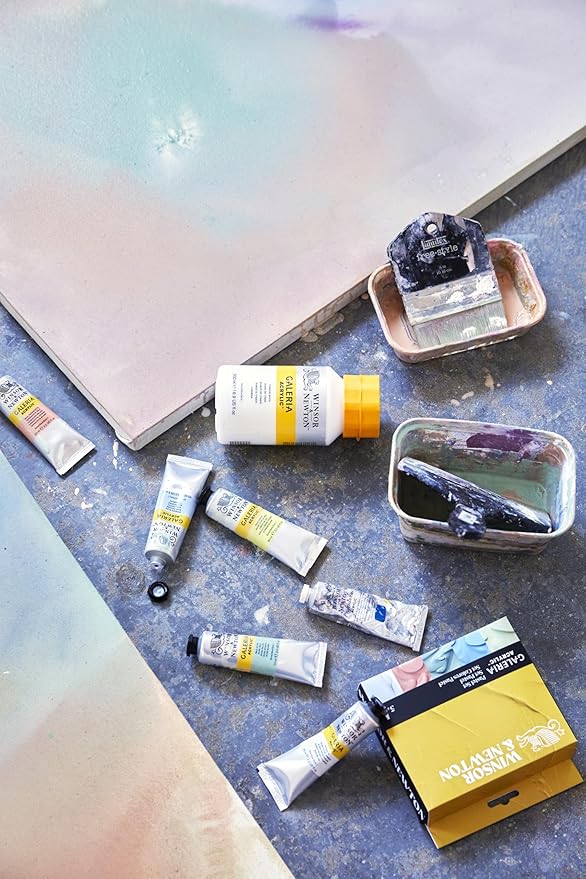 Winsor & Newton Galeria Acrylic Paint Set, 5 x 60ml (2-oz) Tubes, Pastel