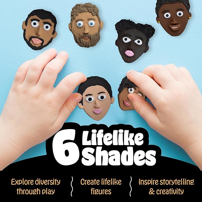 Hygloss Play Modeling Dough for Kids – Multicultural Skin Tones – Safe & Non-Toxic Sensory Dough for Arts & Crafts – Play Clay for Toddler Activities, Preschool Classroom Must-Haves (1 lb, Cappuccino)