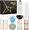 iienjoy Kintsugi Repair Kit, 4 Colors Food Safe Kintsugi Kit Repairs Broken Ceramics, Jade, Glass, Meaningful Pottery, Kintsugi Gold Glue for Ceramics and Porcelain Repair Perfect for Beginners